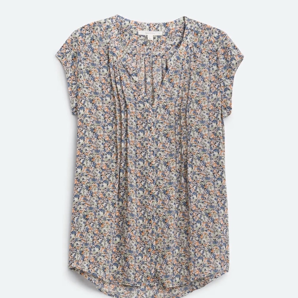 Floral Print V-Neck Women Tops x 2